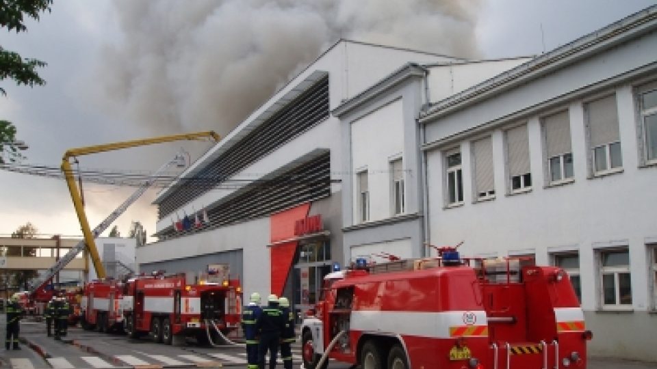 Požár v mladoboleslavské Akumě
