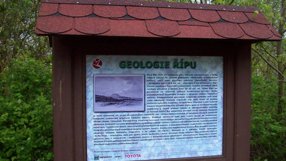 Říp - info tabule Geologie Řípu
