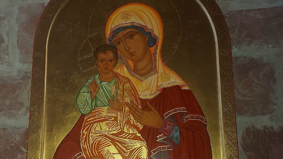 Ikona Panny Marie - Matky Jednoty, která byla darována přímo z mateřského trapistického kláštera v italském Vittorchianu