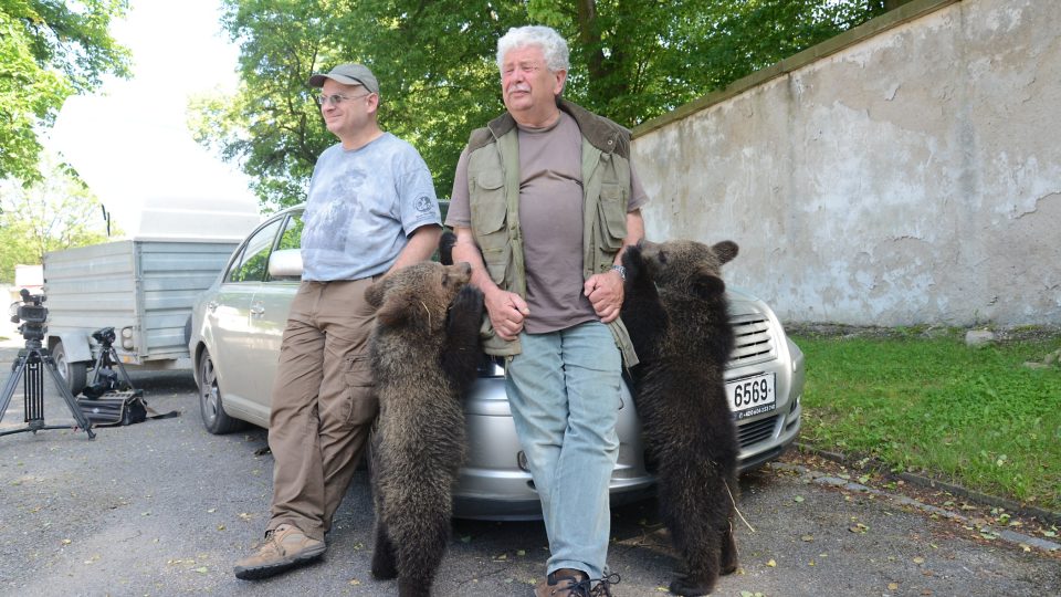 Agáta a Martin, medvíďata, která vychoval Václav Chaloupek 