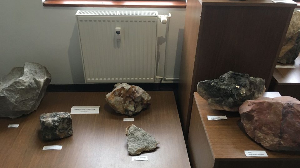 Mineralogická sbírka v muzeu v Horním Slavkově