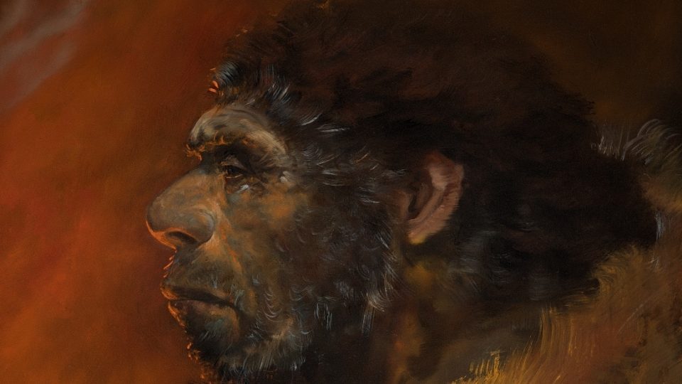Portrét neandertálce, autor Petr Modlitba