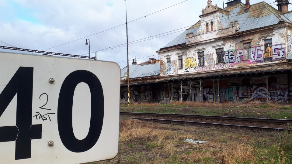 Bývalé vlakové nádraží Praha - Vyšehrad, stav 26. 2. 2020 