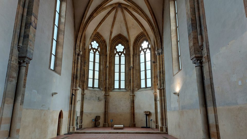 Kostel sv. Salvátora v Anežském klášteře, budovaný jako přemyslovské mauzoleum. NG Praha - Klášter sv. Anežky České