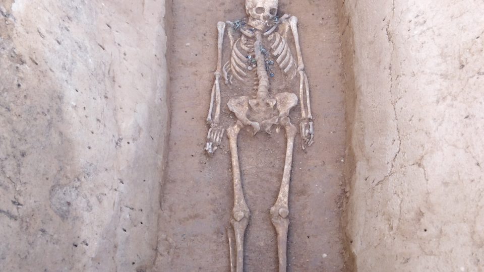 Hrob ženy ze 3. století, germánského kmene, v Plaňanech na Kolínksu