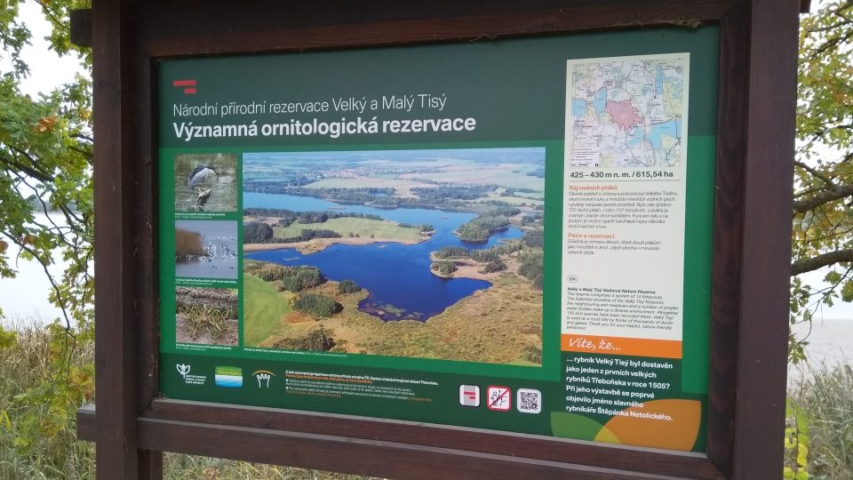 Národní přírodní rezervace Velký a Malý Tisý a informační tabule při stezkách