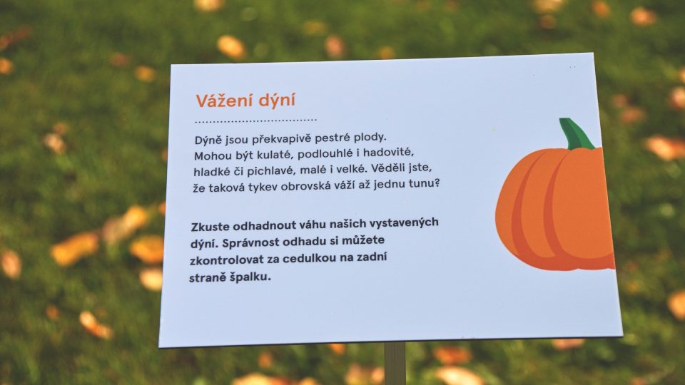 Výstava dýní v Botanické zahradě Praha v Troji
