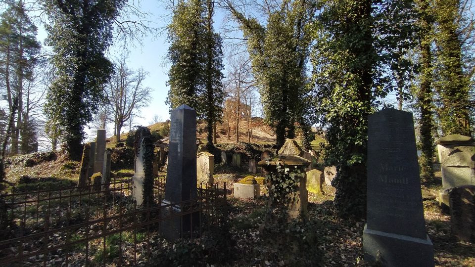 Starý židovský hřbitov s letohrádkem v pozadí