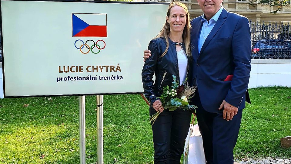 Lucie Chytrá s dlouholetým trenérem juda Zdenňkem Kasíkem z oddílu Judo Sokol Praha Vršovice
