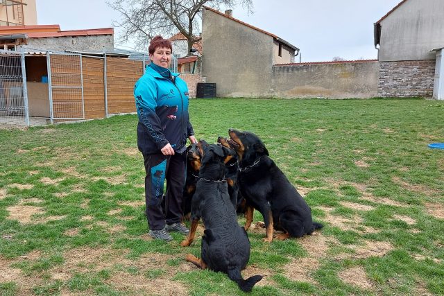 Paní Kateřina Vokatá se svými psy | foto: Markéta Vejvodová,  Český rozhlas,  Český rozhlas